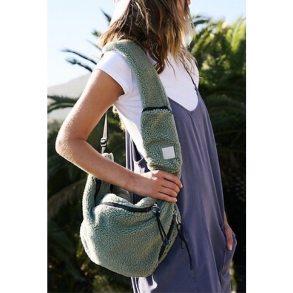 Free People FP Movement Overachiever Sherpa Sling Bag tan/brown  BNWOT